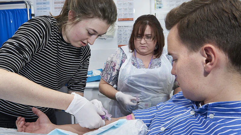 Medical students carrying out skills training