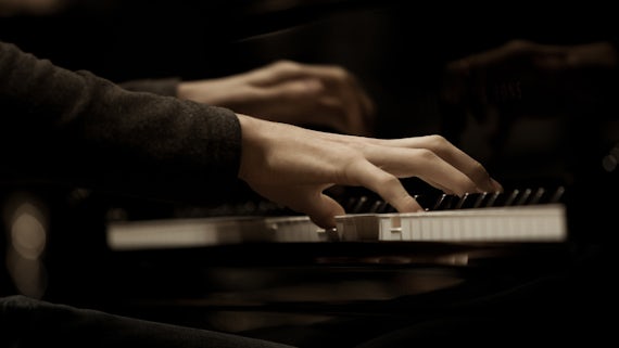 Piano being played