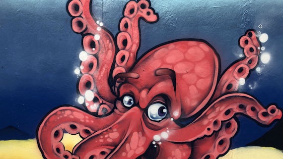 Nursery mural octopus