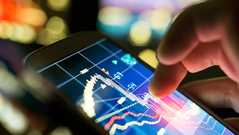 Person viewing analytics on mobile
