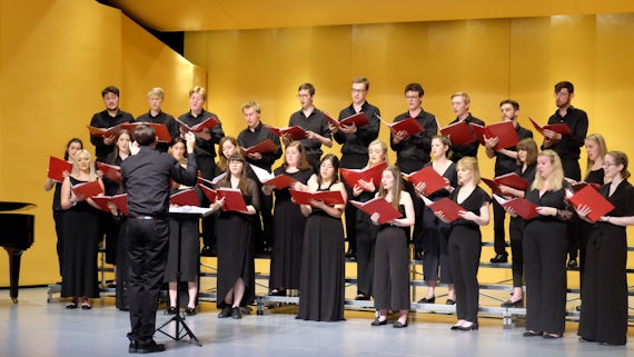 Cardiff University Chamber Choir performing in Beijing Normal University