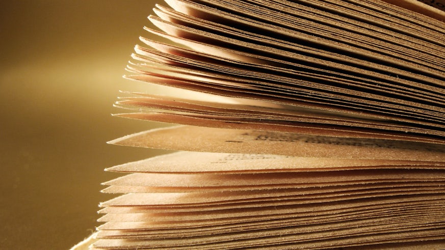 Close up book pages 