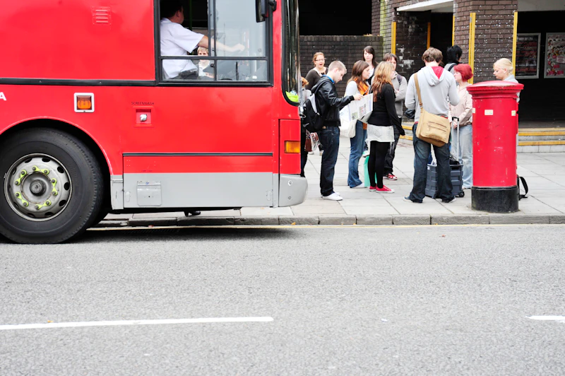 Bus at side of road