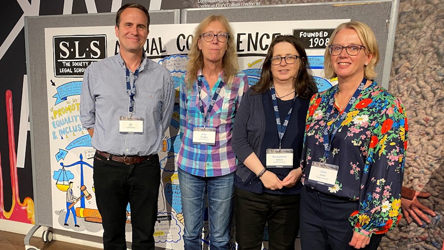 Lee Price, Julie Doughty, Bernie Rainey and Sara Drake attend the SLS conference.