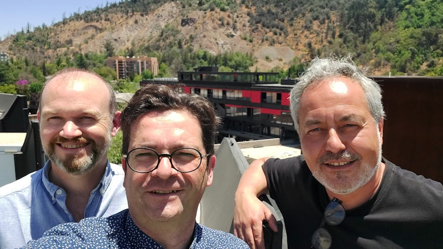 Federico Wulff and Chris Whitman (WSA) with Renato D'Alencon, Director of International of the School of Architecture of the Universidad Catolica of Chile-UC