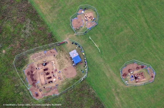 Aerial image of archaeological dig