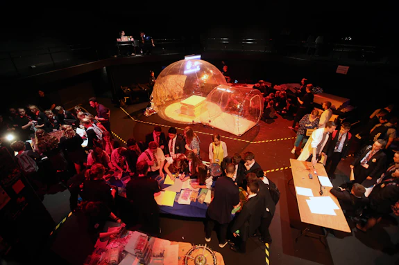 Students participating in the STEM Live! event at the Sherman Theatre