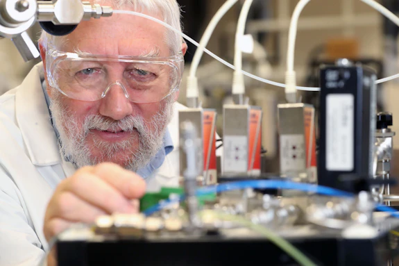 Professor Graham Hutchings in laboratory
