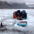 Researchers assessing the photophysiology of cryoconite in Svalbard.