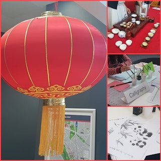 Chinese activities including tea tasting, painting and calligraphy