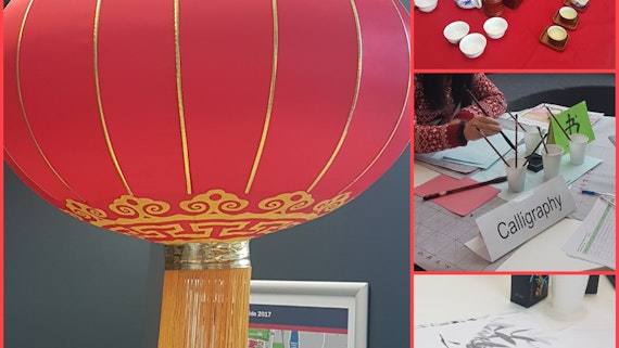 Chinese activities including tea tasting, painting and calligraphy