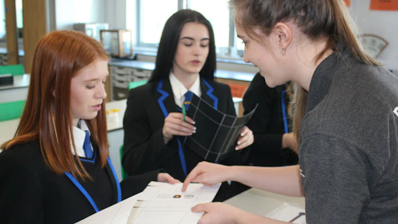 Students taking part in physics lesson