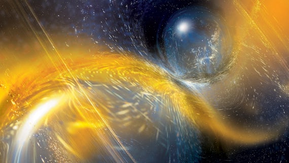 Artist's rendition of a binary neutron star merger