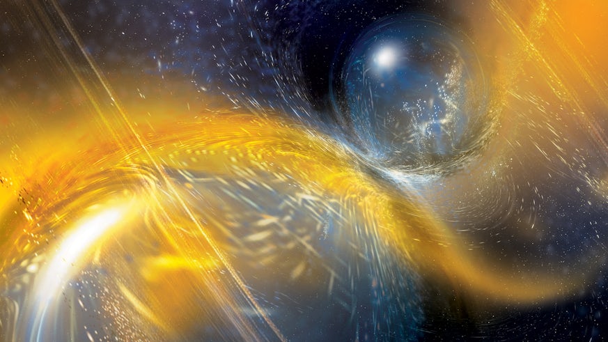 Artist's rendition of a binary neutron star merger