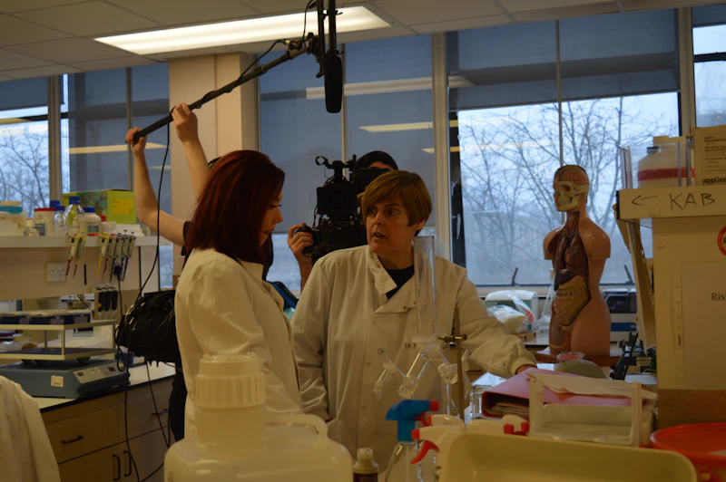 Film crew at the School of Biosciences