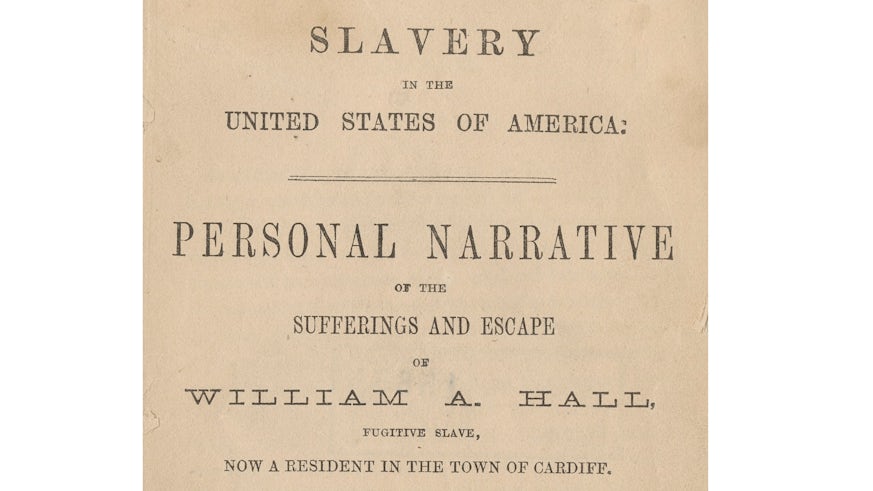 Front page of William Hall's Personal Narrative