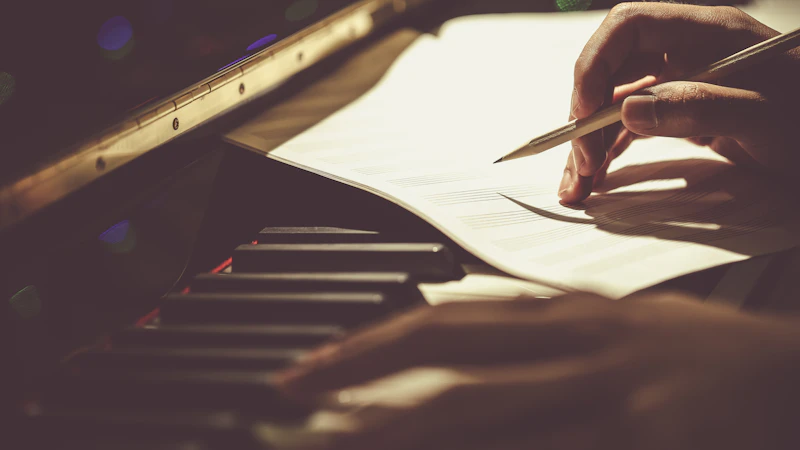 Composing at a piano
