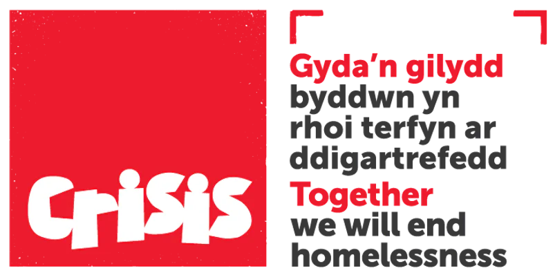 red and black crisis english welsh logo