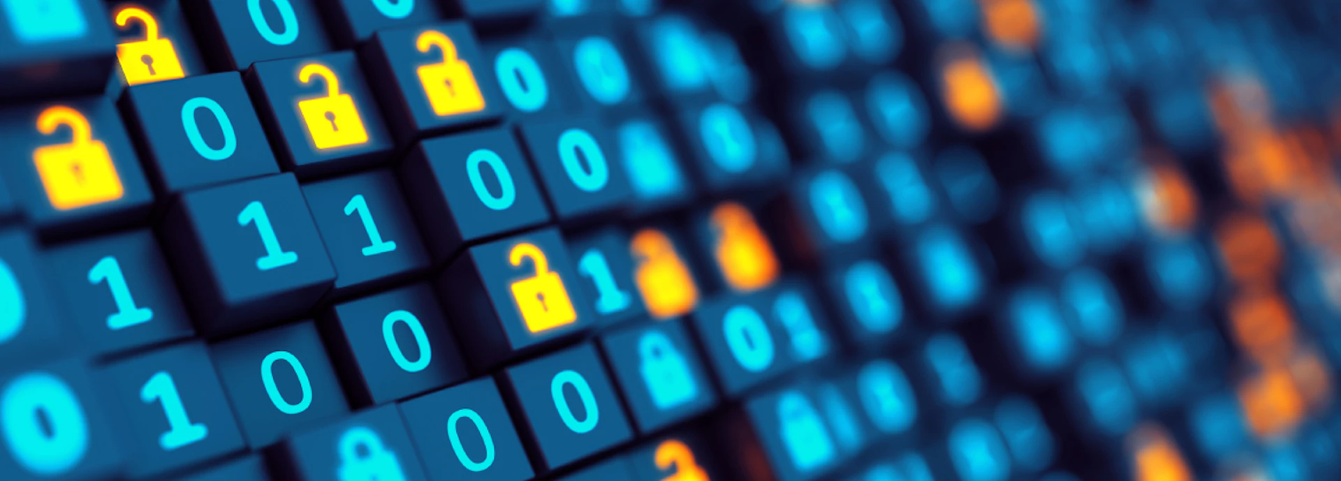 Binary code and digital lock.