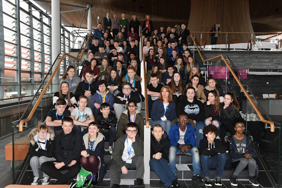 Group Shot of Winter School participants at Senedd