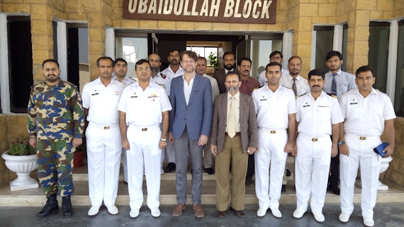 Dr. Christian Bueger (pictured fourth from left) at Aman 17 which took place in Karachi, Pakistan.