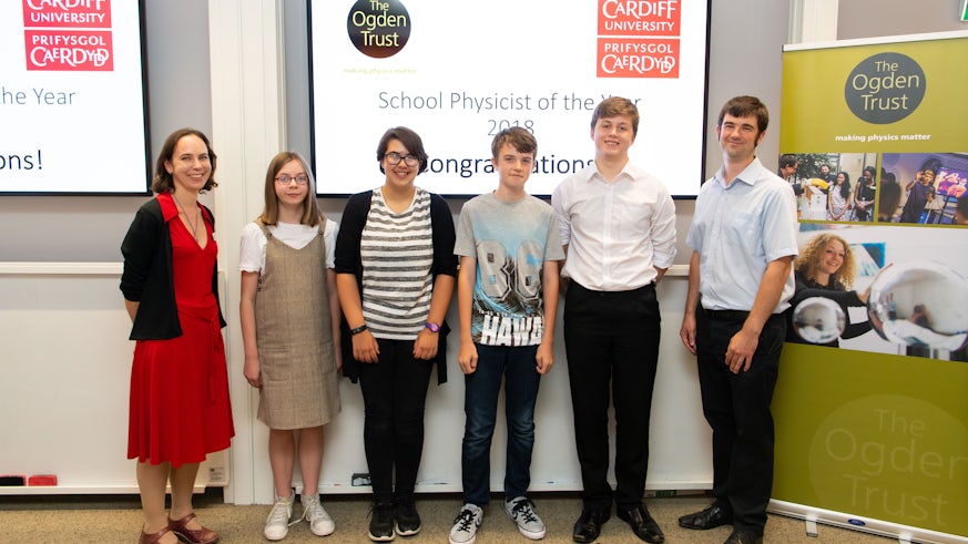 Winners of the Young Physicists of the Year receiving their awards