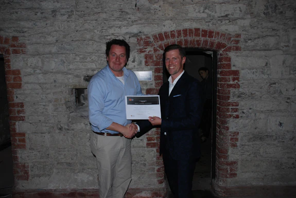 Man receiving award