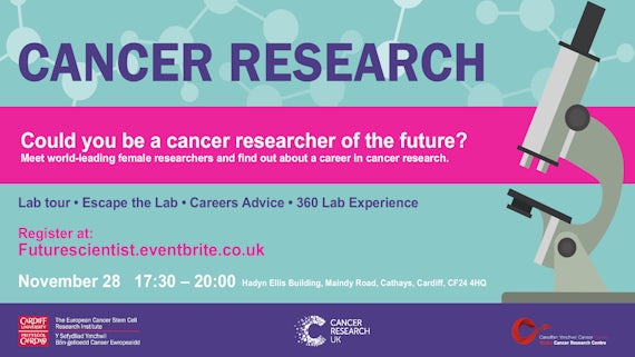 Event poster for the Cancer Researcher of the Future event