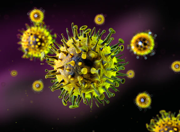 artist's impression of flu virus