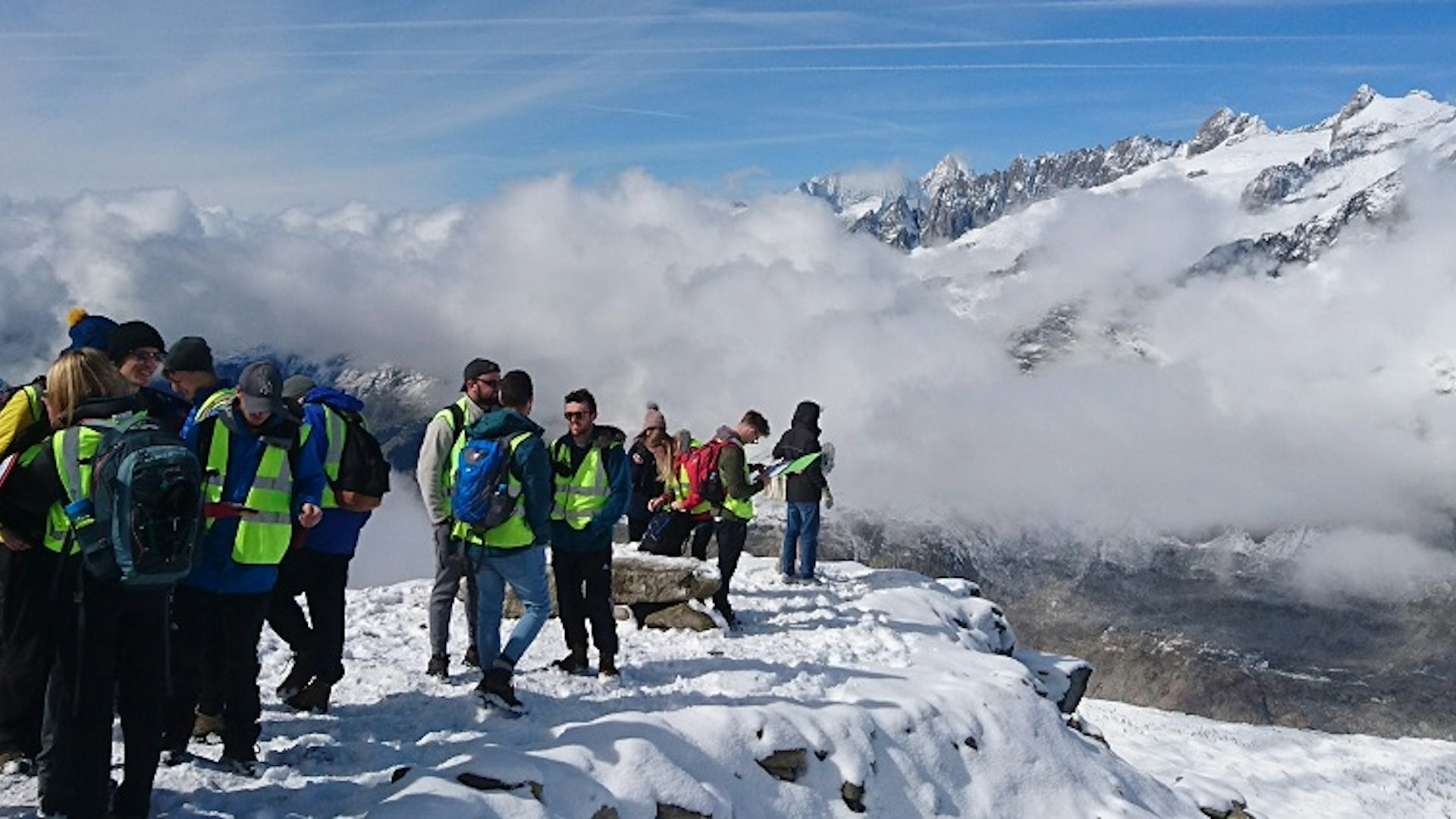 Environmental Geography students in the Swiss Alps