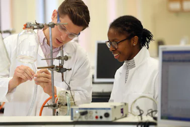 Students learning in the lab