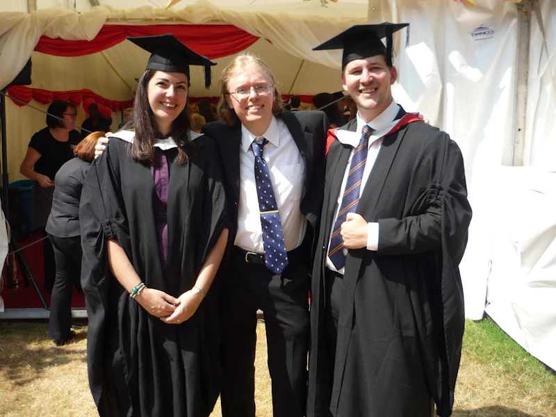 Liz Davies (BA Archaeology and Ancient History), with Paul Webster (pathway co-ordinator) and Jack Tenniswood (BA History)
