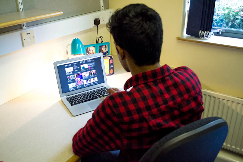 Student watching TV