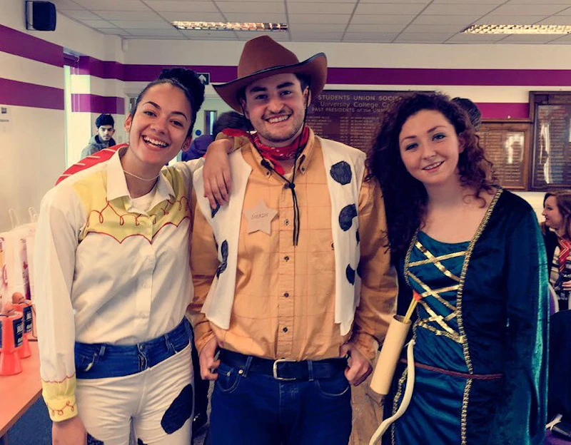 Alice Moon, Zak Tamlyn and Claire Tuttle dressed up ready for the Jailbreak challenge
