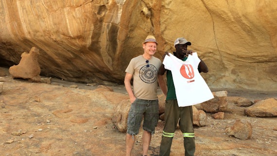 Rock art in Kline Spitzkoppe where the Phoenix Heritage project is supporting sustainable heritage in Namibia.