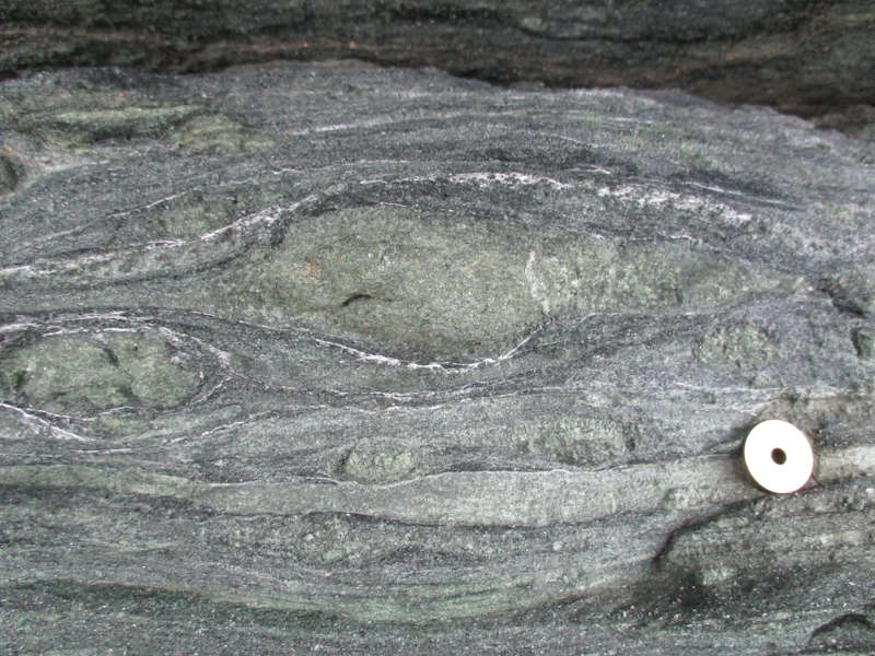 Shear zone in the field, Kyushu, Japan