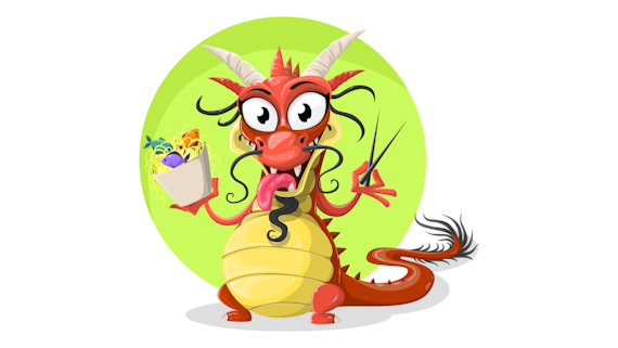 Image of a cartoon Chinese dragon