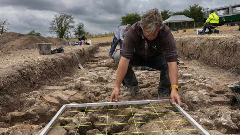 A volunteer excavating land