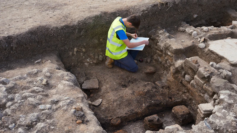 A volunteer recording hypocaust system