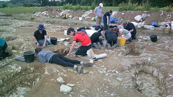 Excavation at burial site on Fonmon Castle grounds