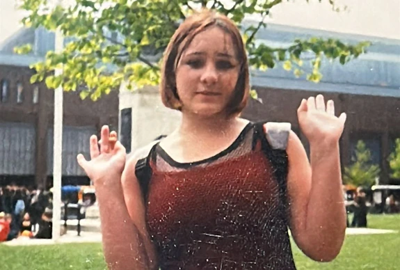 Teenager looking at the camera