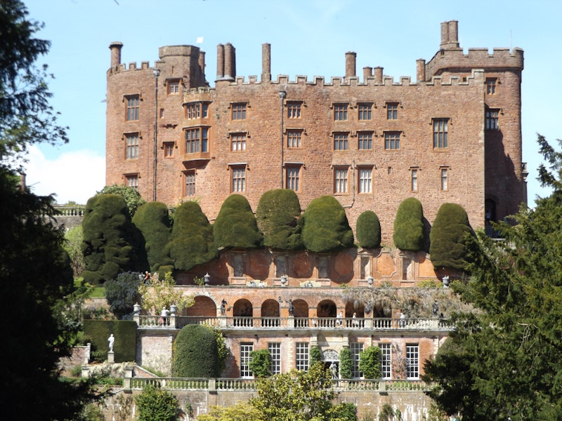 A wide shot of a castle