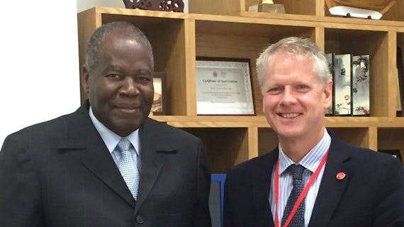 Professor Colin Riordan with VC of University of Namibia