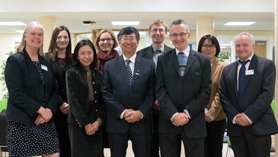 His Excellency HE Mr Koji Tsuruoka, guests and welcome party at the School of Modern Languages