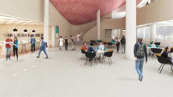 Architect visual of the Centre for Student Life first floor common room