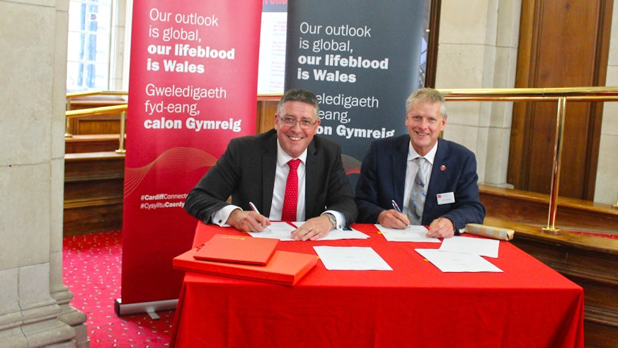 Cardiff University and Santander contract signing