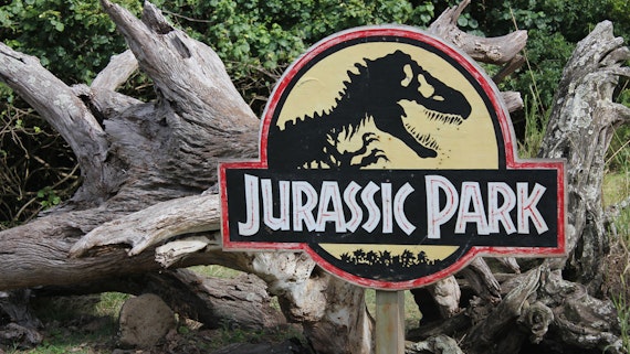 Jurassic Park sign from the Spielberg film of the same name