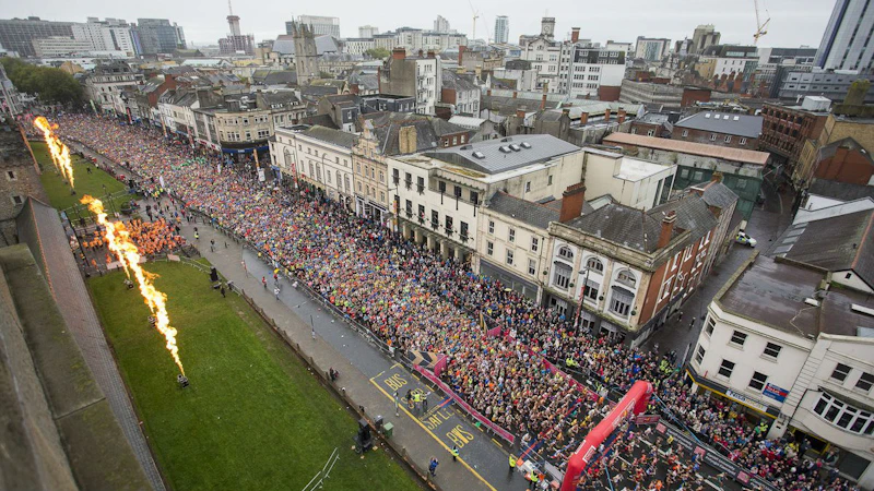 Cardiff half marathon aerial