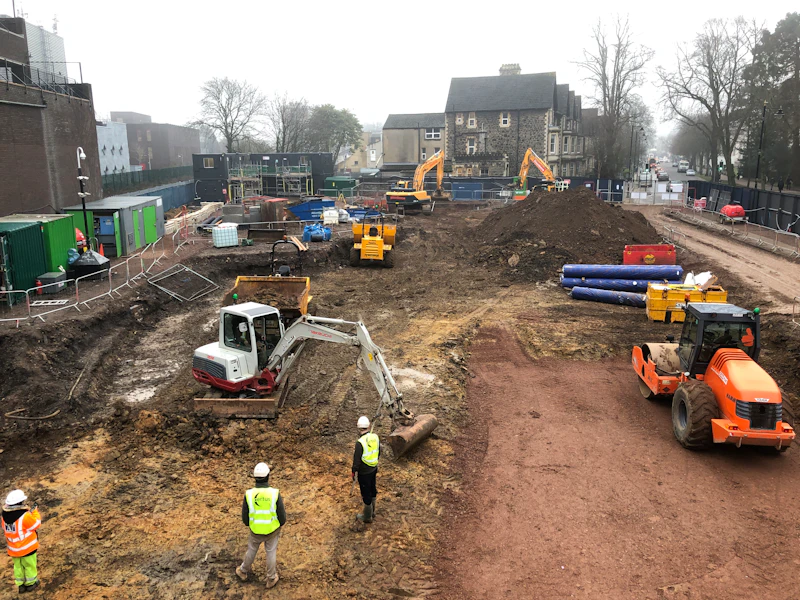 site clearance and piling mat creation