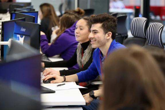 Young man using computer